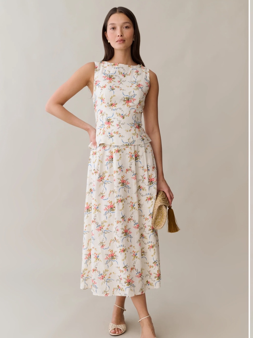 NWT Few Moda/ Sorella Aveline Linen/ Viscose Set in Vintage Bouquet. Size 8